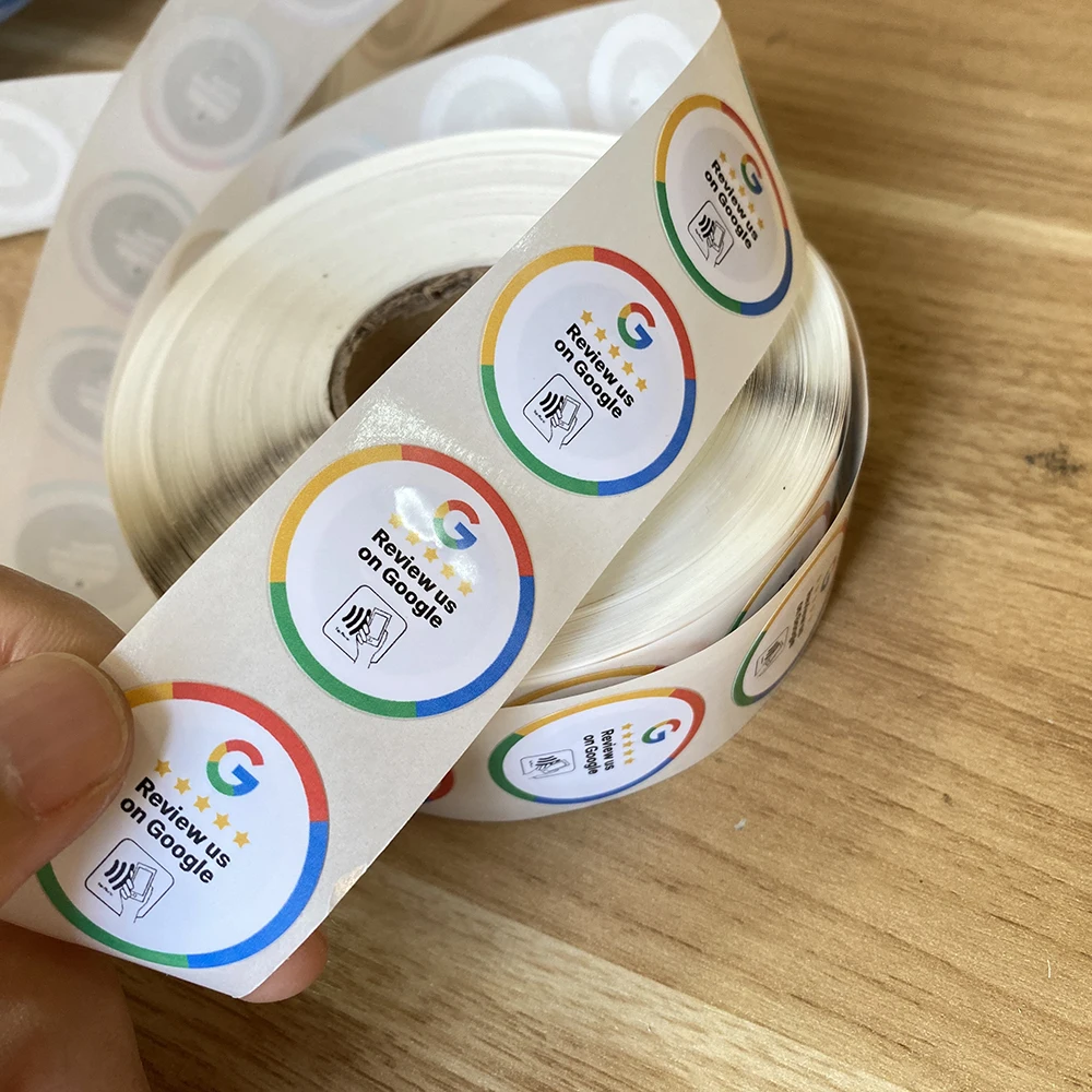 Наклейки Google Review, 30 мм, чип NFC213, 144 байта, NFC, наклейка с обзором, отзыв о нас, стикер Google.