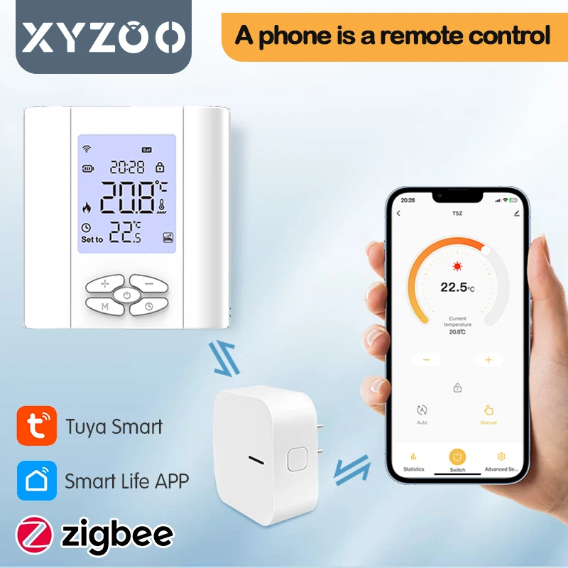 Термостат газовый с питанием от аккумулятора Zigbee Tuya, Wi-Fi, умный регулятор температуры пола с поддержкой голосового управления и Alexa и Google
