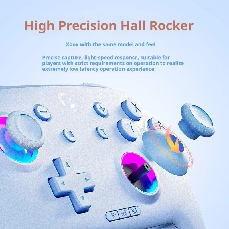 Фото EWEADN D8 Геймпад Беспроводной трехрежимный Bluetooth Hall Rocker Игровой контроллер для ПК Steam Switch Xbox IPad IOS Android Геймер Подарок №3
