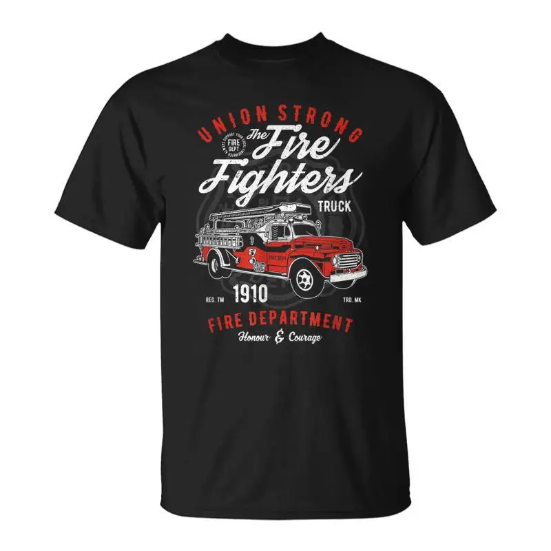 Футболка Union Strong Fire Fighters Fire Dept Firefighter Fireman для мальчиков, мужская одежда большого размера с животным принтом