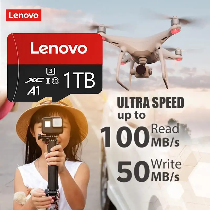 Фото Оригинальная флэш-карта Lenovo, 1 ТБ, карта памяти, большая емкость, Micro TF SD-карта, 128 ГБ, высокоскоростные SD-карты для ПК/телефона/камеры/Mac №2