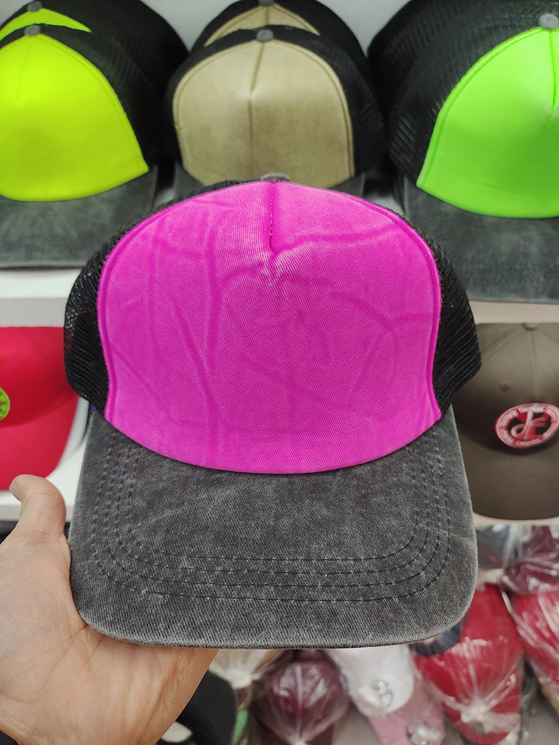 Фото Летняя мужская дышащая сетчатая шляпа для отдыха, кепка Snapback с принтом, вышитая персонализированная бейсбольная шляпа, солнцезащитный козырек, модная фуражка №3