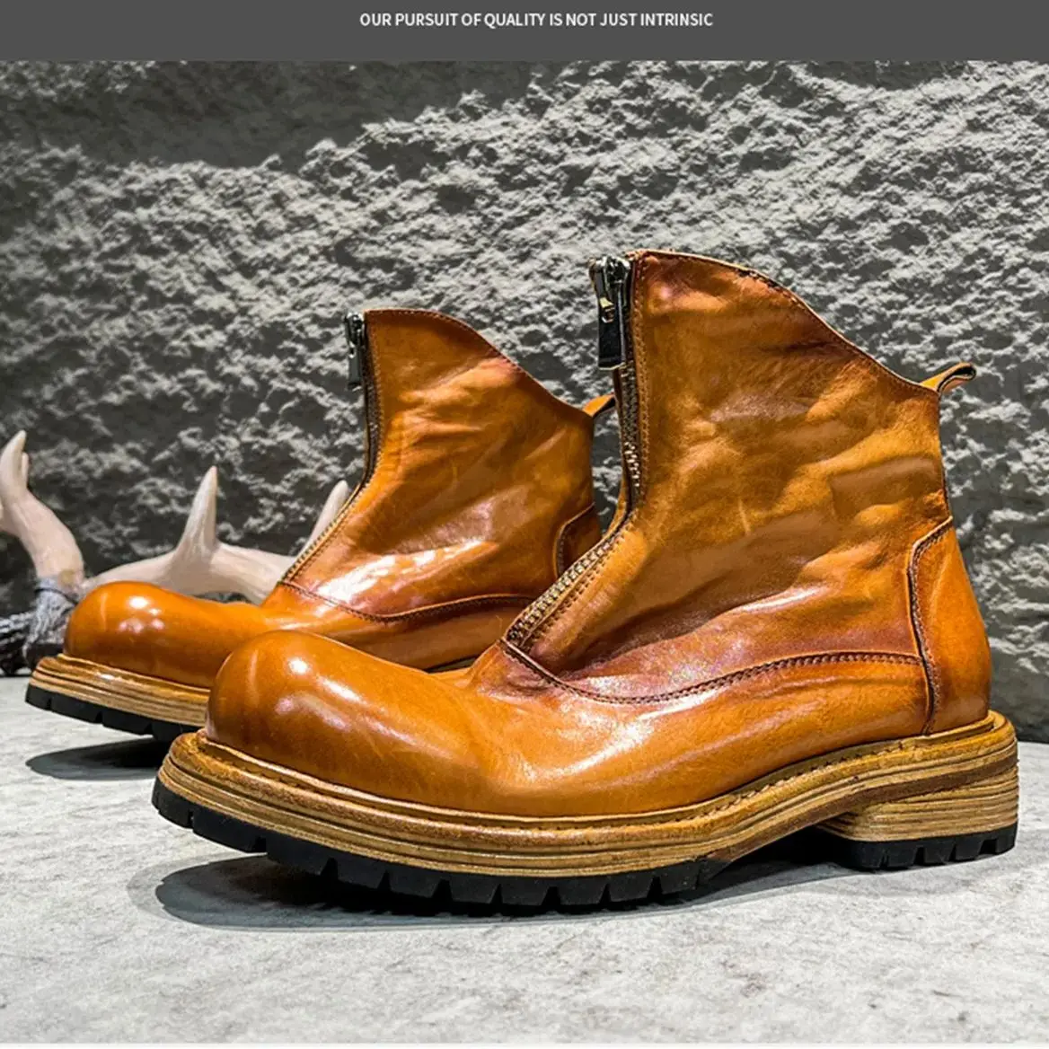 Оригинальные дизайнерские джинсовые ботинки Goodyear ручной работы в стиле ретро с шитьем из воловьей кожи Wild Motor, джинсовые ботинки для отдыха на молнии