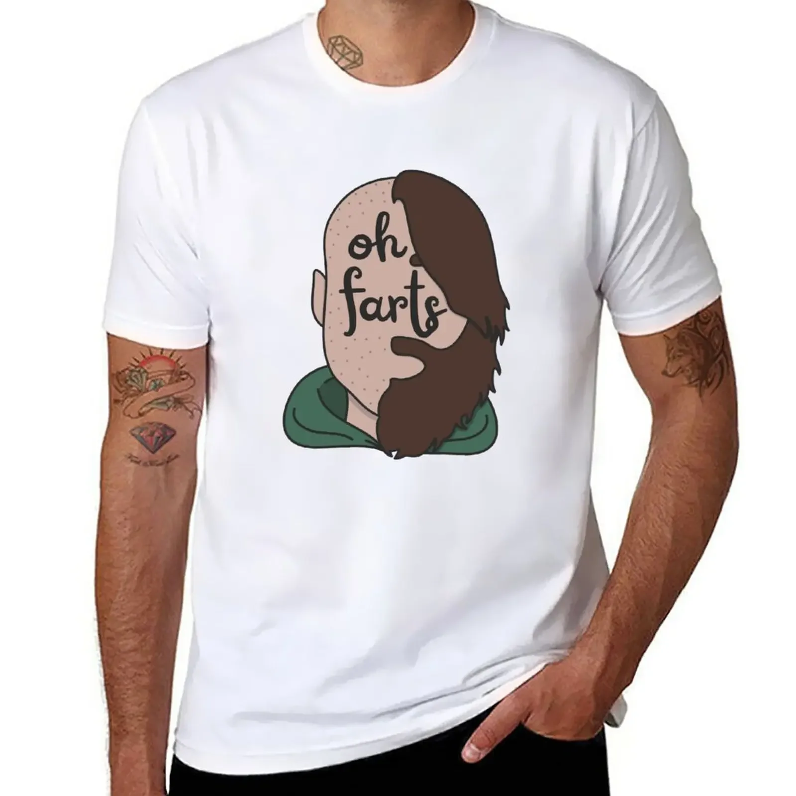 Мужская футболка с надписью «Oh Farts»