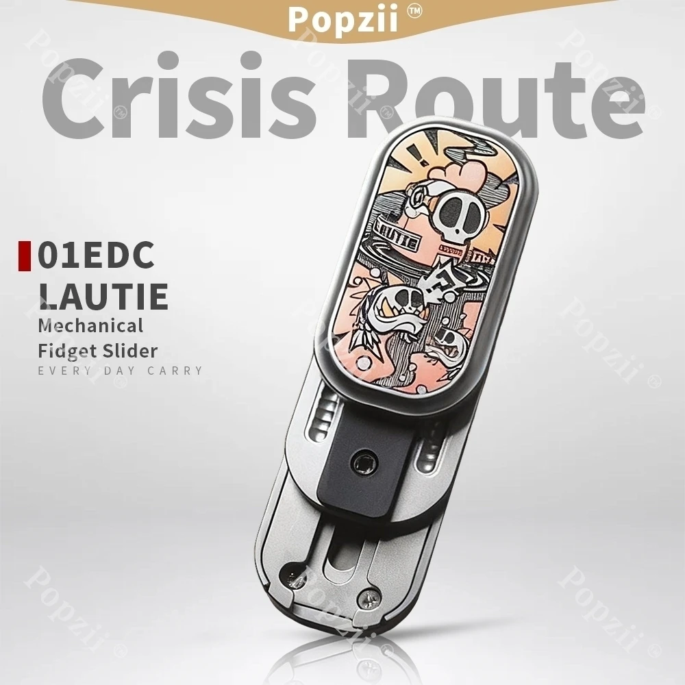 01EDC и LAUTIE Crisis Route, механическая игрушка-слайдер, крутой гаджет, настольный орнамент, игрушки для тревоги из нержавеющей стали