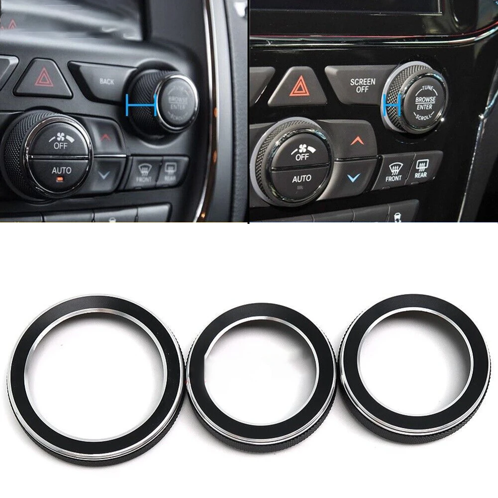 Для Jeep Grand For Cherokee 2014 2015 2016 2017 2018 2019 2020 2021 автомобильный черный переключатель переменного тока отделка кольцевая ручка крышки 3 шт.