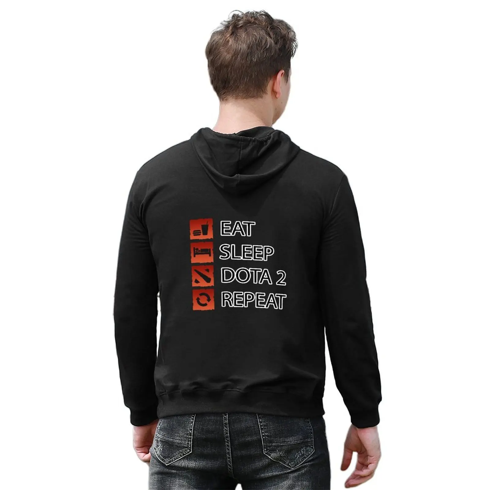 Dota 2 Gamer Life - Eat Sleep Dota 2, толстовка с капюшоном в японском стиле, мужская одежда, эстетичная одежда, осенний спортивный костюм (art.: 3920d223c8ef1) - 3920d223c8ef1