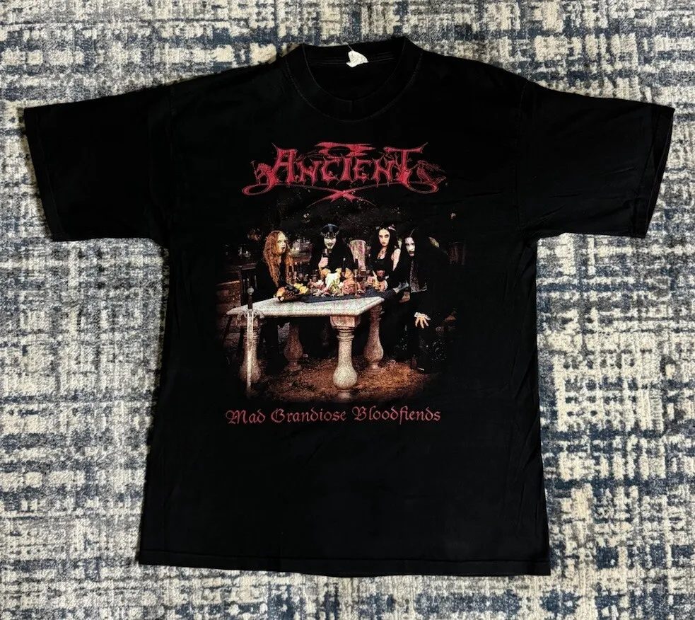 Винтажная футболка Old Mad Grandiose Bloodfiends 1997, размер XL, черный металл, Mortiis