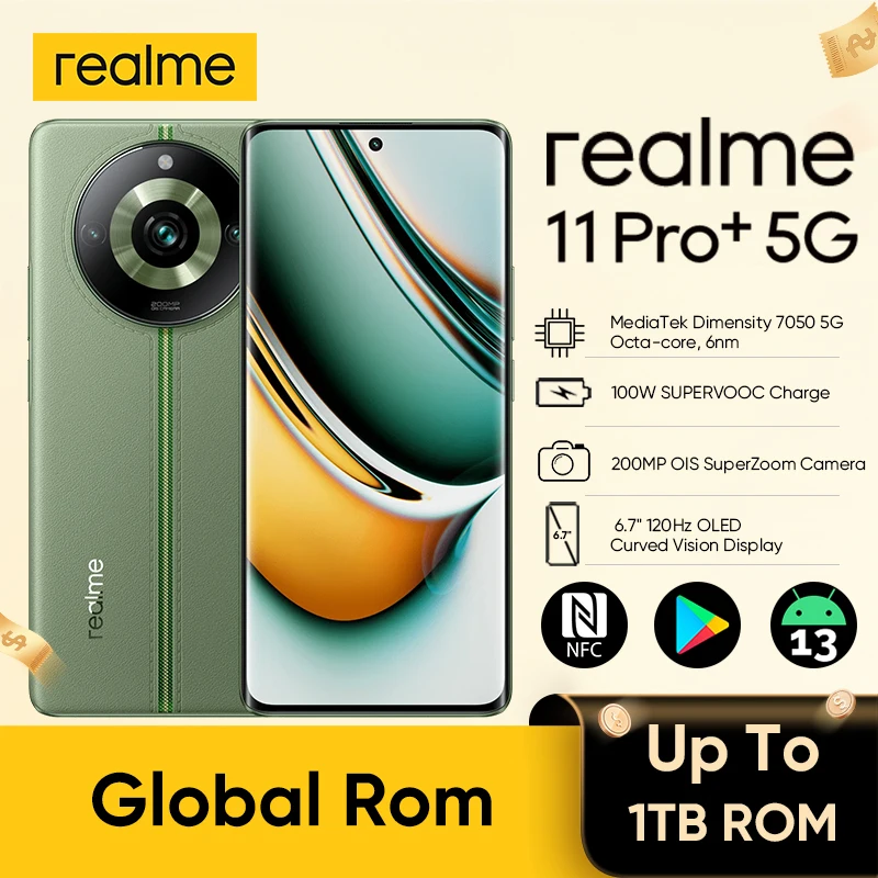 Смартфон realme 11 Pro, 7050 дюйма, 6 нм, 6,7 Гц, 12 Гб + 1 ТБ