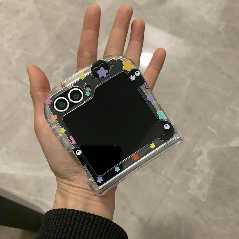 Фото Чехол для Samsung Galaxy Z Flip 6 5 4 3, прозрачный складной браслет с роскошным узором и цепочкой Z Flip6 Flip5 Flip4 Flip3, прозрачный чехол №3