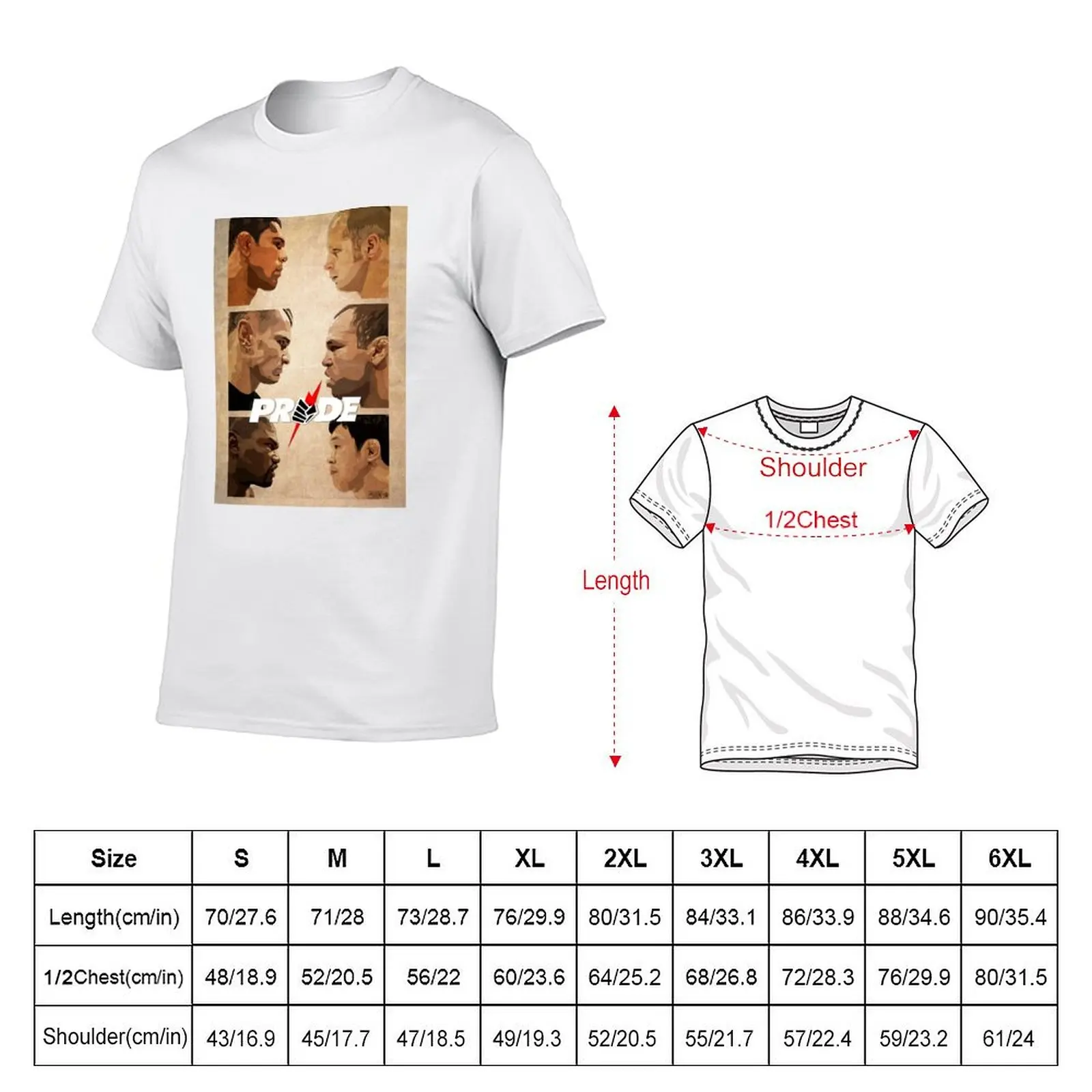 Pride FC Epic Staredown Artwork by shunsukevisuals T-Shirt t shirt man plain men t shirt cotton 100% T-Shirt (art.: 3920d2553e3fd) - 3920d2553e3fd