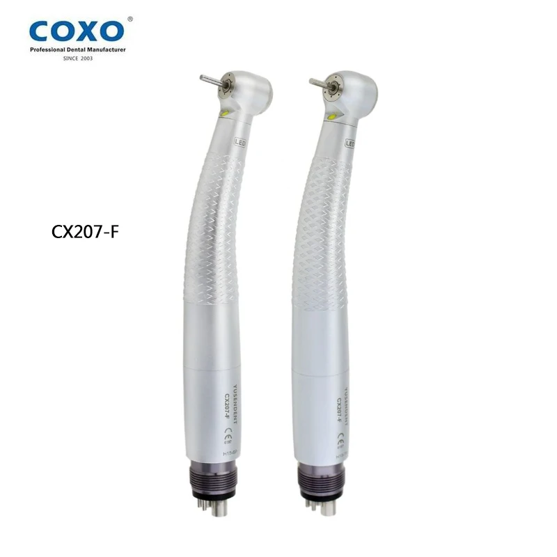 COXO CX207-F Dental светодиодный высокоскоростной наконечник с 4 отверстиями с 3-сторонним распылителем 3 Air Dental Tool