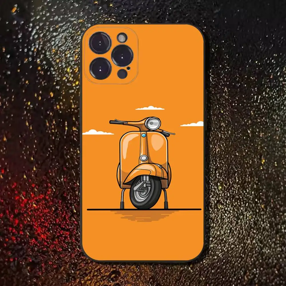 Фото Чехол для телефона V-VespaS S-Scooter для iPhone 16,15,14,13,12,11 Plus, Pro Max, XS, X, XR, SE, Mini,8,7, мягкий силиконовый черный чехол №4