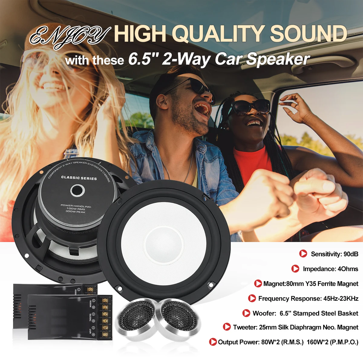 Фото 2025 Audio YS-65203 Высококачественный конус из стекловолокна, 2-полосные автомобильные колонки 6. 5-дюймовая автомобильная акустическая система №4