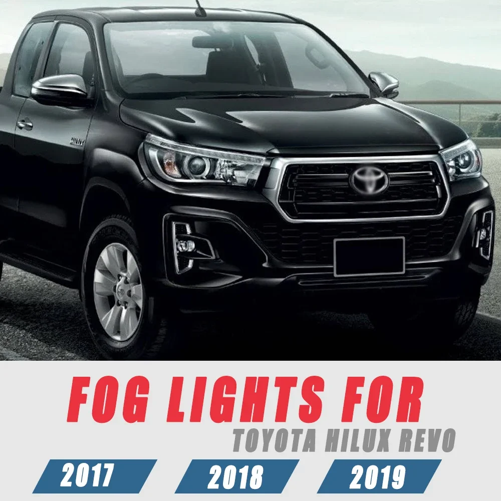 Фото Комплект обновления противотуманной фары переднего бампера для Toyota Hilux REVO ROCCO 2017 2018 2019, версия, дополнительный переключатель противотуманных фар + проводка №2