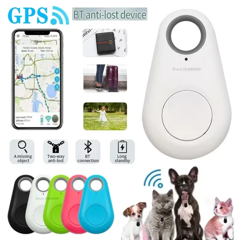 Мини-модный умный GPS-трекер для собак и домашних животных Bluetooth 4,0, анти-потерянная сигнализация, беспроводная детская сумка, кошелек, поиск ключей, локатор