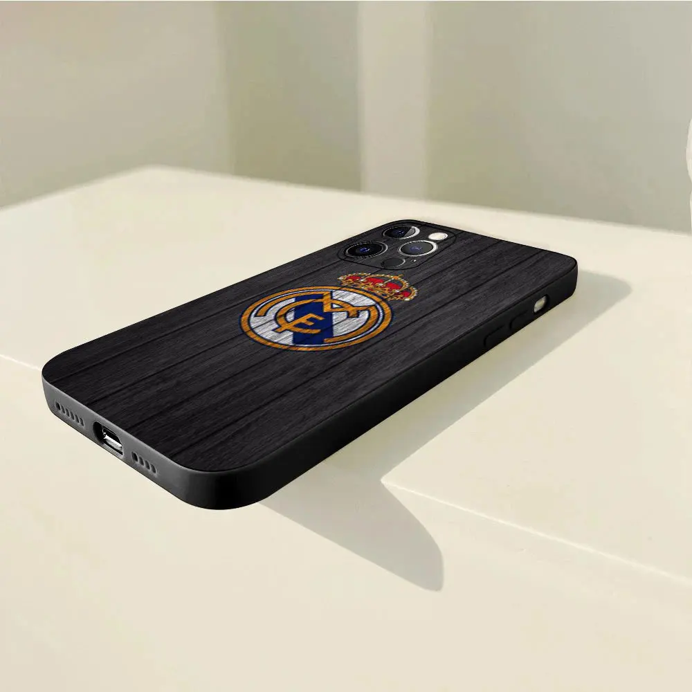 Чехол для телефона с Реал-ФК-Мадрид для iPhone 14 13 12 11 Pro Max Mini X XR XS MAX Plus, силиконовые чехлы с ремешком на руку