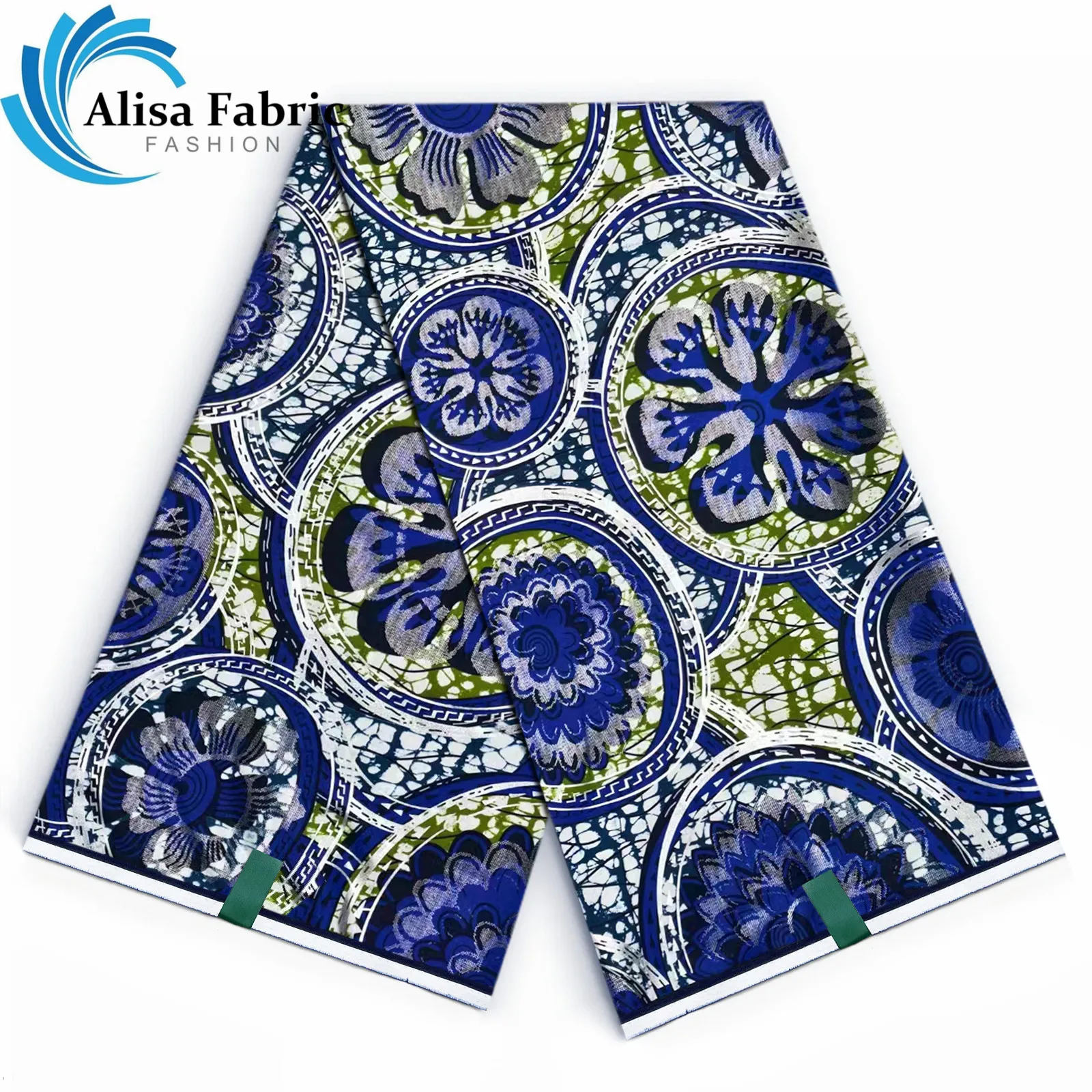 Фото Настоящая оригинальная африканская ткань Grand Super Batik Flash с золотым принтом, восковая ткань Анкара, 100% хлопок, африканская золотая ткань, мягкая L2 №4
