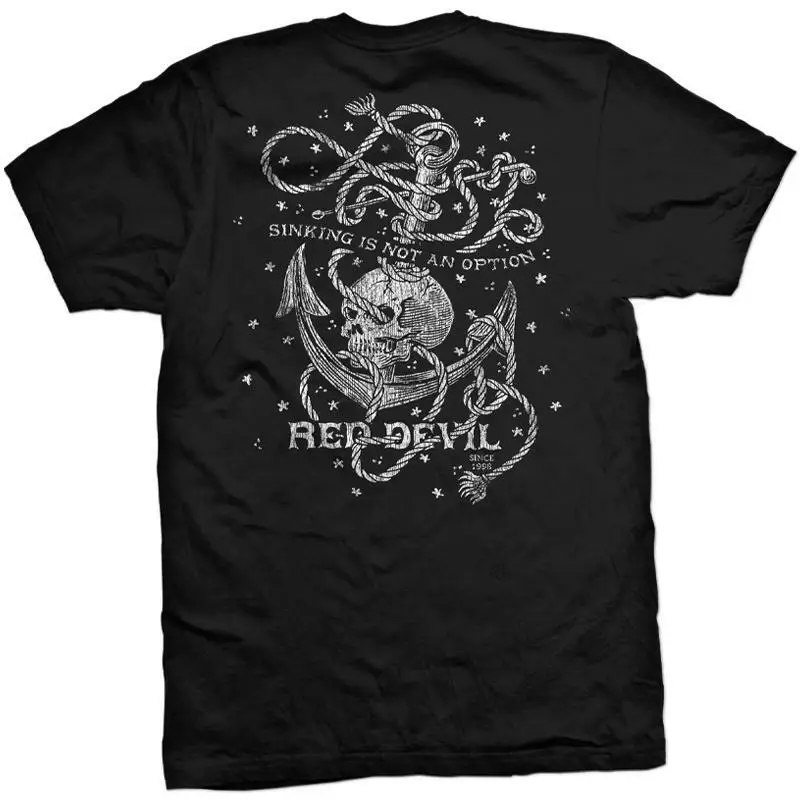 НОВАЯ футболка Red Devil SINKING NOT AN OPTION BLACK BACK PRINT SMALL-5XLARGE