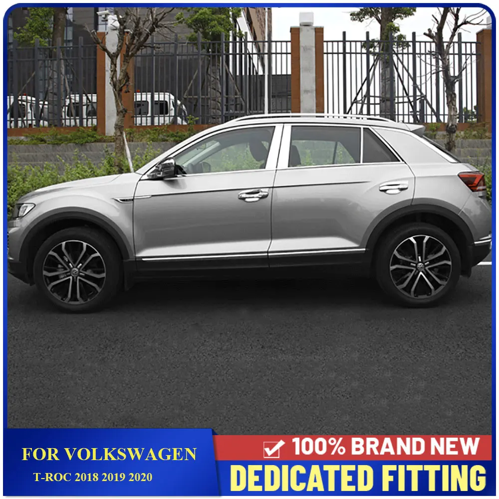 Для Volkswagen VW T-Roc 2018 2019 2020 2021 автомобильные внешние аксессуары оконная центральная стойка накладка полоски 6 шт./компл.