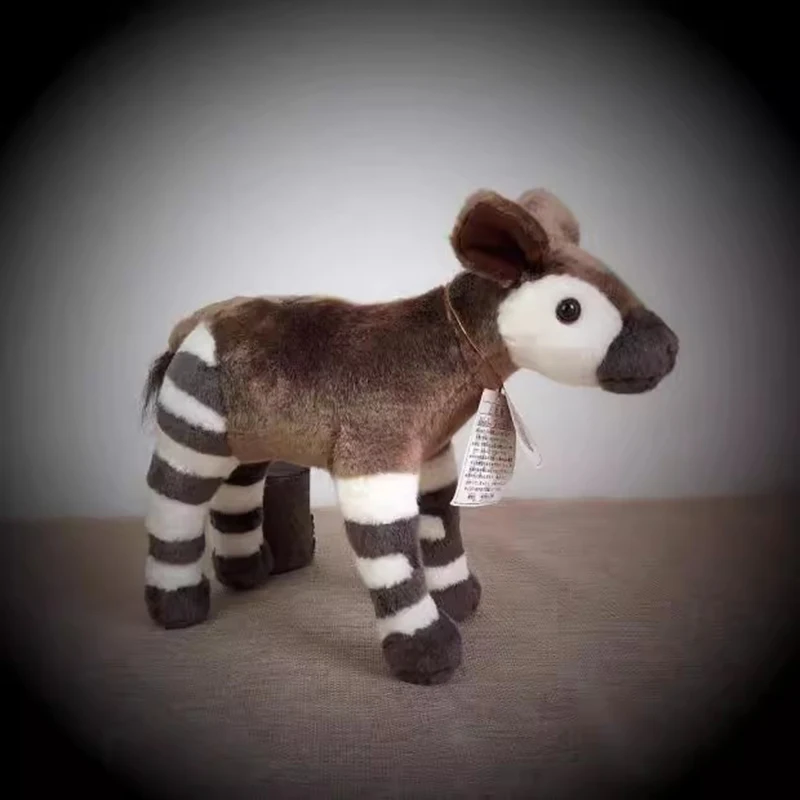 Фото Имитация животного Okapi Okapia Johnstoni Анлопа Лошадь Жираф Модель Дикая природа Зоопарк Плюшевая игрушка Мягкая кукла Мальчик Девушка Друг Подарок №5
