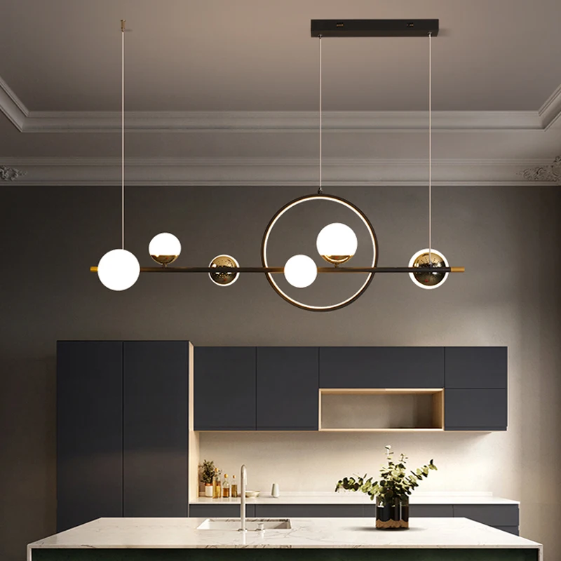 Lampu LED Lampu Panjang Mewah Lampu Ruang Makan Modern Setà Lampu Garis Panjang Bar Lampu Meja Makan Rumah Tangga Persegi