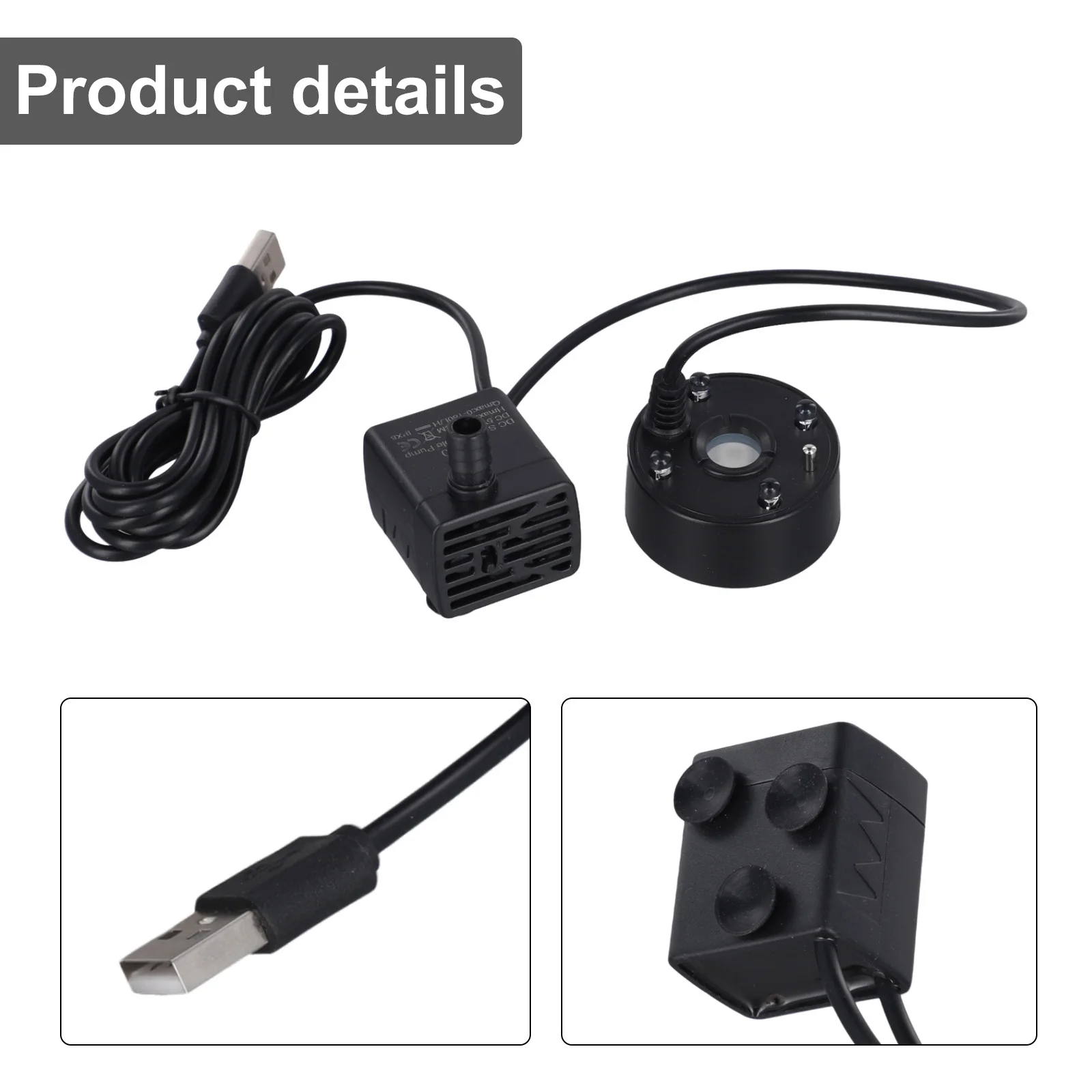 Машина для тумана с водяным насосом, USB-машина для тумана 5 В с 4 цветными лампами, оборудование для дома, сада, двора, бассейна, аксессуары