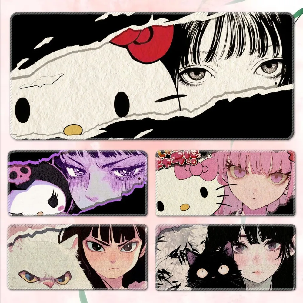 Коврик для мыши Hello Kitty Tomie Junji Ito офисный Настольный коврик для клавиатуры игровой коврик для мыши креативный утолщенный ноутбук