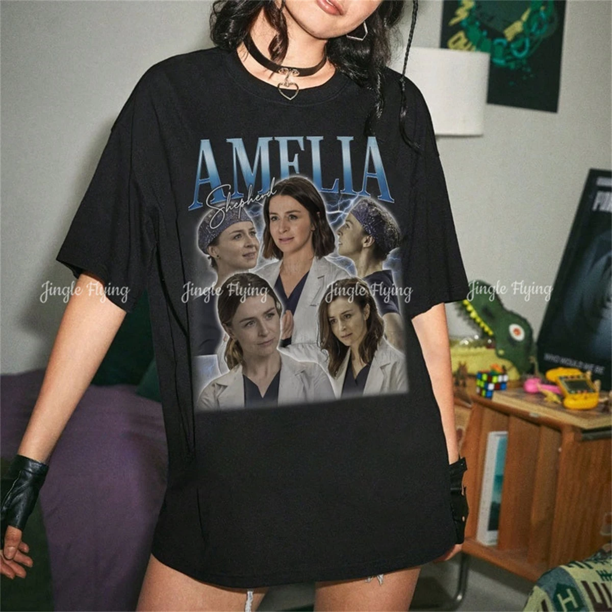 Рубашка Amelia Shepherd Homage в стиле ретро 90-х годов, футболка с рисунком фильма, хлопковая футболка унисекс