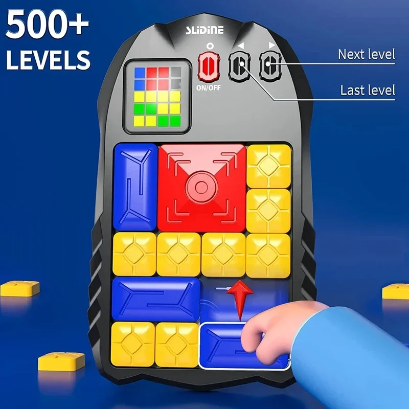 Фото Перезаряжаемая игра-головоломка Super Slide, игрушки-головоломки Клотского мозга для подростков, 500+ задач, 7 уровней сложности, портативные игры для путешествий №3