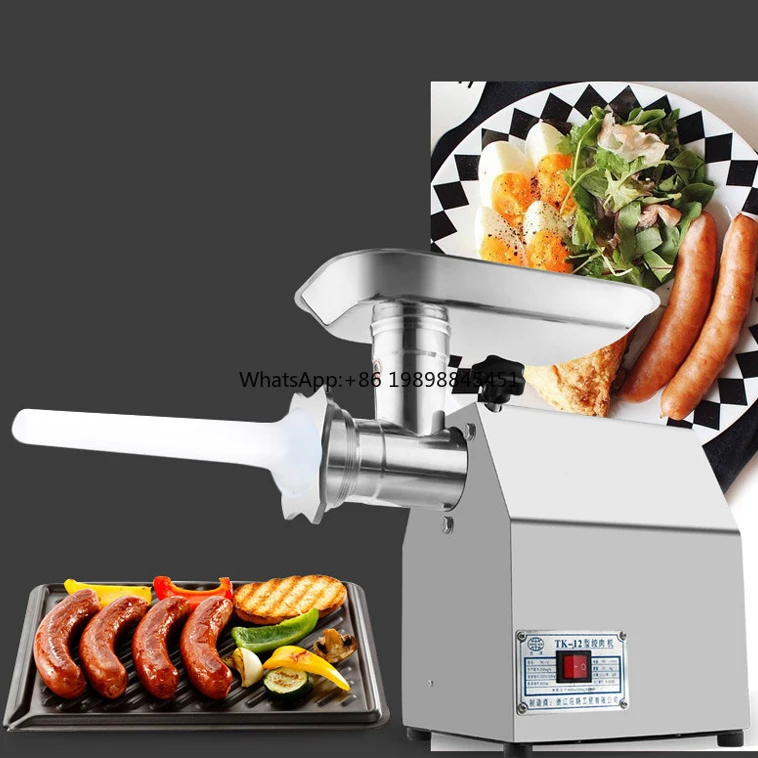 Электрическая мясорубка TK-22T для изготовления колбас, электрическая мясорубка для домашнего использования с новым двигателем, машина для резки мяса в новом состоянии