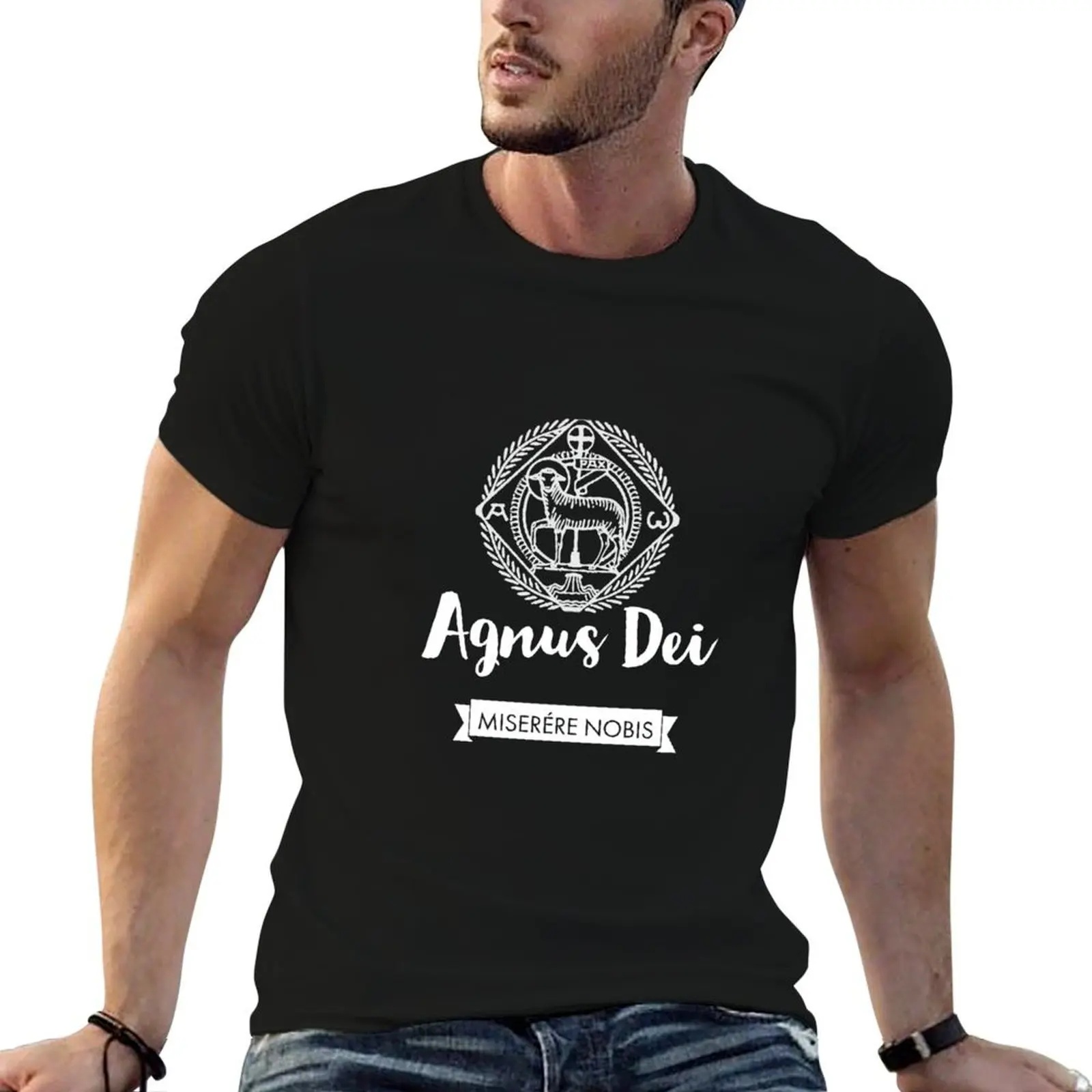 Футболка Agnus Dei, заготовки, футболки с аниме, набор футболок для мужчин