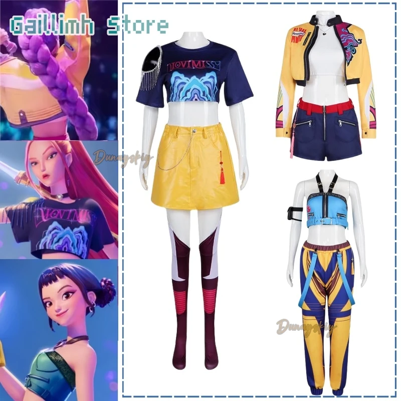 Lumi Mira Zoe Косплей Cos Hunters Superstar Костюм Аниме KPop Demon Полный комплект Групповой костюм для девочек Женский костюм на Хэллоуин Ролевая игра