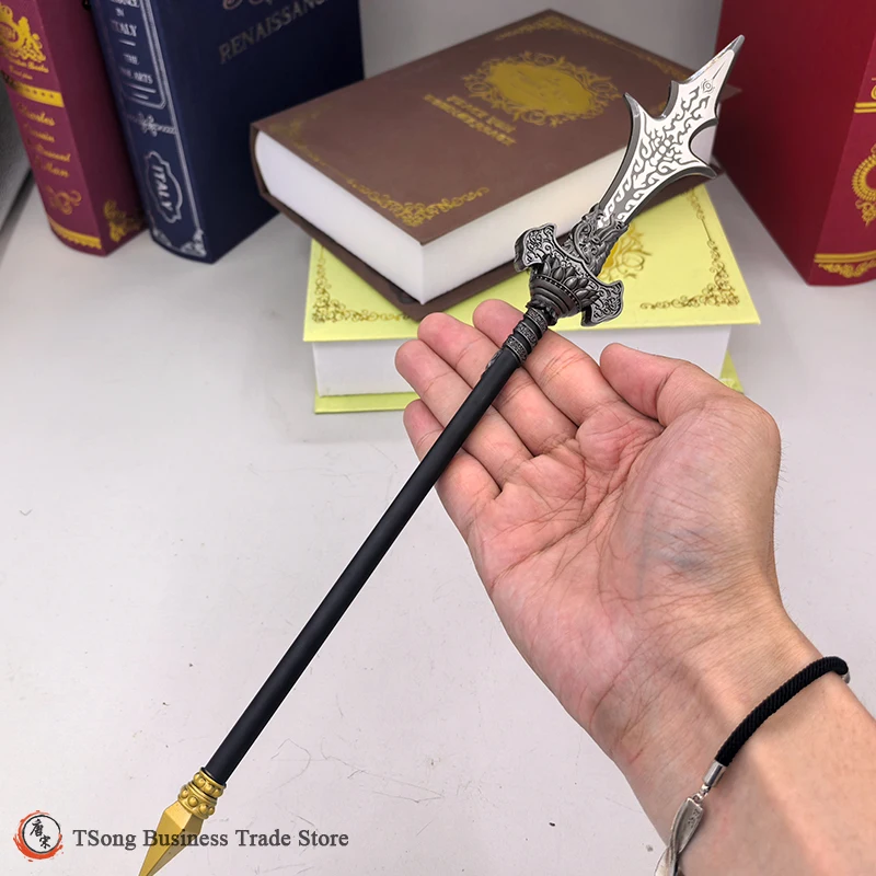 Черный миф: WuKong 35 см (13,77 дюйма), игровые периферийные устройства, реплика из сплава Ян Цзянь, модель оружия, трехконечная, с двумя лезвиями, Spe