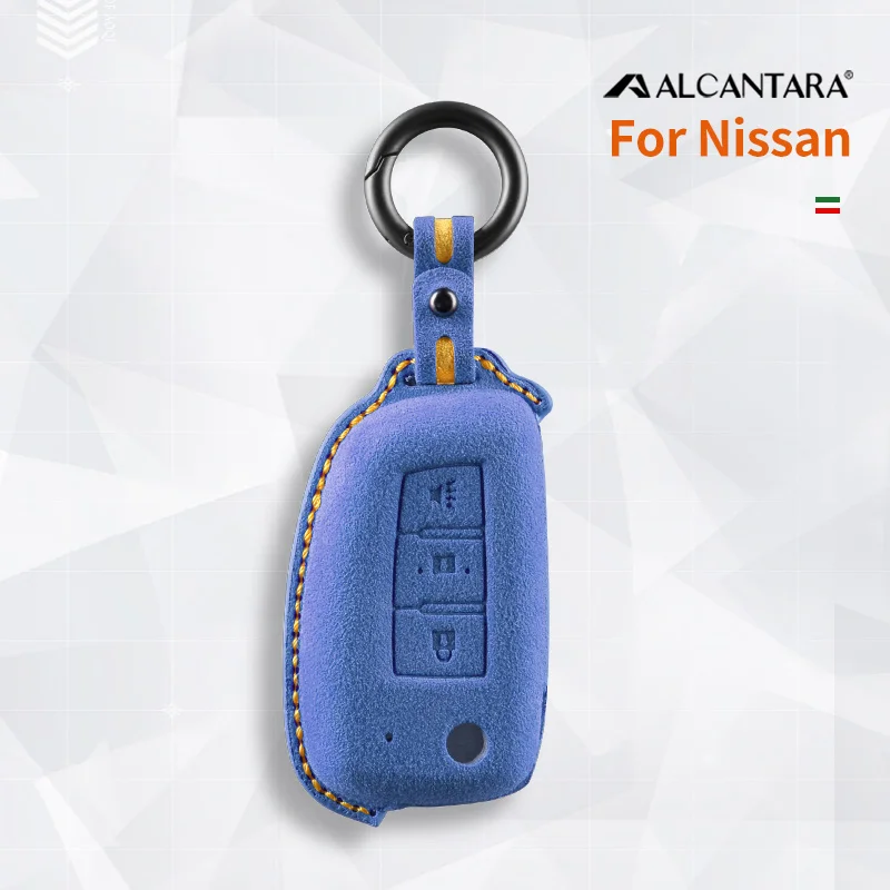 Чехол для автомобильного ключа из алькантары для Nissan Sunny Juke Cefiro A32, модель J11 Qashqai Switch X-trail 3