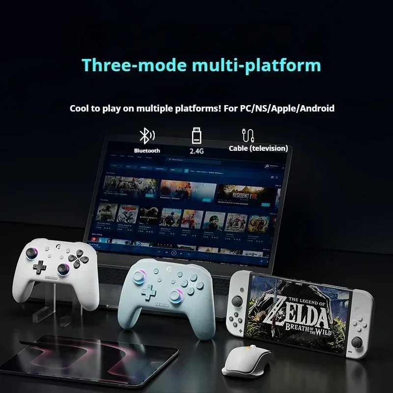 Фото EWEADN D8 Геймпад Беспроводной трехрежимный Bluetooth Hall Rocker Игровой контроллер для ПК Steam Switch Xbox IPad IOS Android Геймер Подарок №5