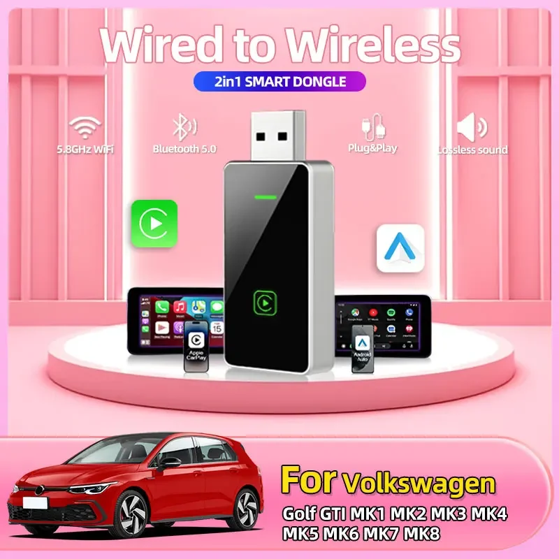 Беспроводной автомобильный игровой беспроводной адаптер Smart Mini Box Plug And Play Wi-Fi Быстрое подключение для Volkswagen Golf GTI MK1 MK2 MK3 MK4 MK5