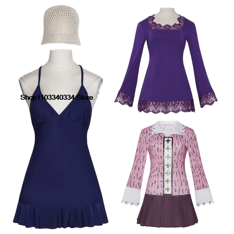Аниме Miss All Sunday Nico Robin, robe en dentelle violette à manches longues, perruque pour femme Косплей Костюм