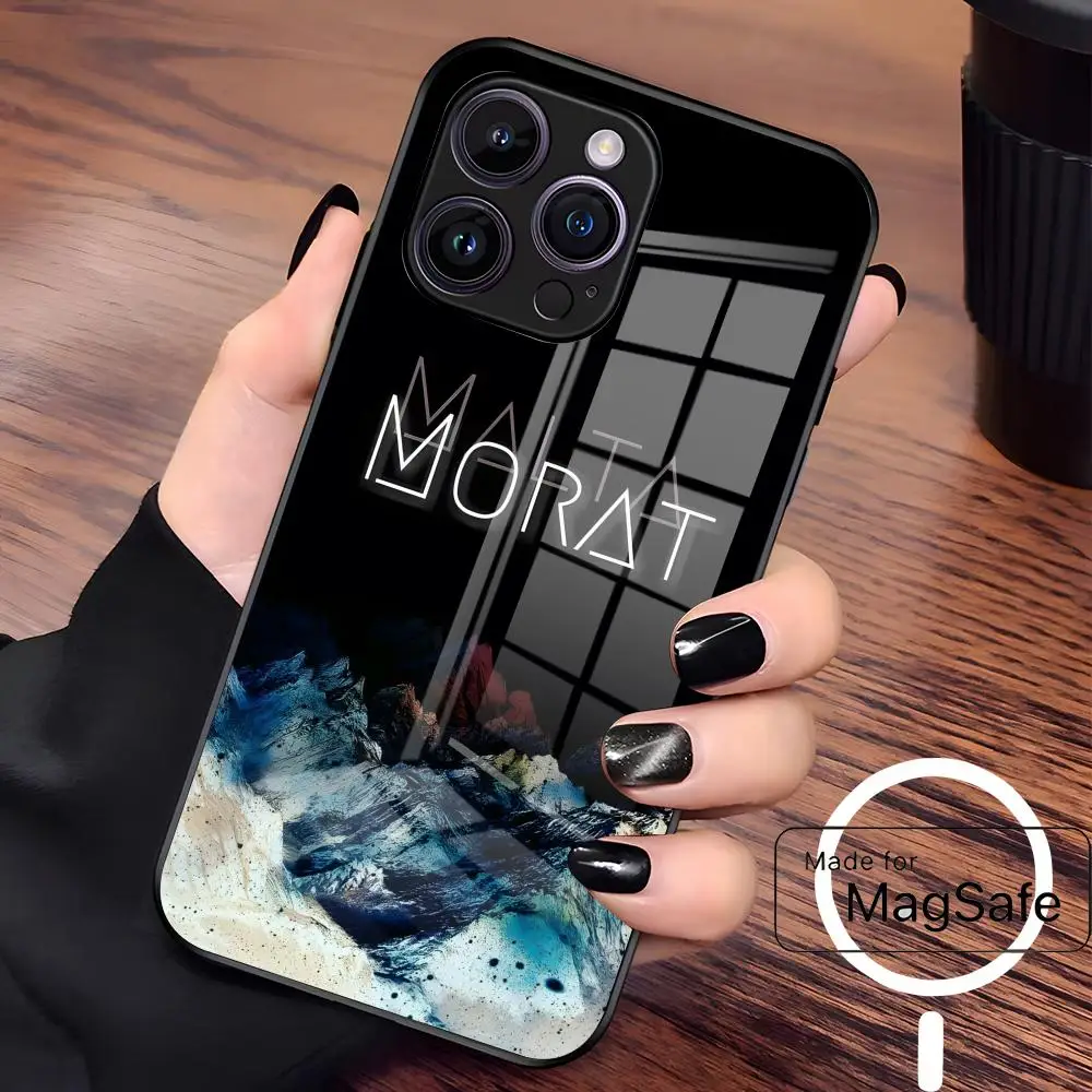 Фото Чехол для телефона M-Morat Band для Iphone 17 Air 16 15 14 Plus 13 12 Mini 11 Pro Max Стеклянный магнитный чехол №2