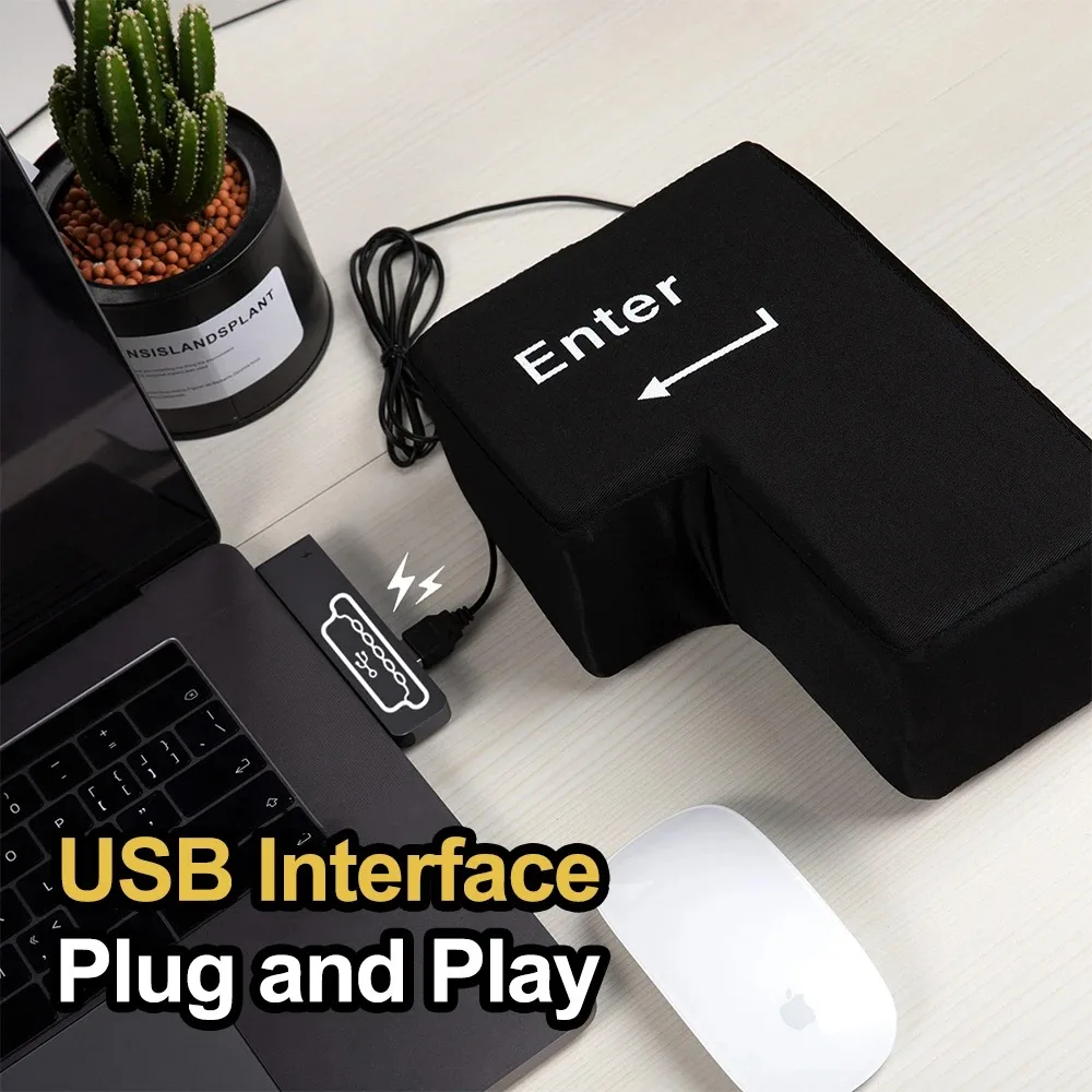 Фото Большой USB-ключ Enter, мышь, антистрессовая кнопка, декомпрессионный компьютер, любое вентиляционное отверстие, кнопка, настольная подушка для программатора, работника №3
