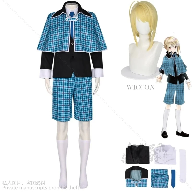 Костюм для косплея Аниме Shugo Chara hoдори тадаз, шаль в синюю клетку с париком на кресло, школьная форма для взрослых и мужчин, костюм для кампуса DK Cos
