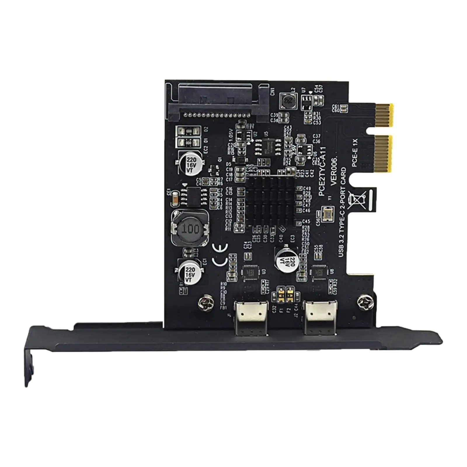 USB3.2 Двухпортовая плата расширения типа C PCI E Professional для настольных ПК