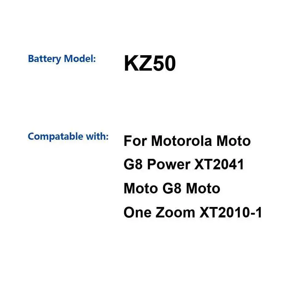Долговечная батарея для мобильного телефона KZ50 5000 мАч для Motorola Moto G8 Power XT2041 One Zoom XT2010-1