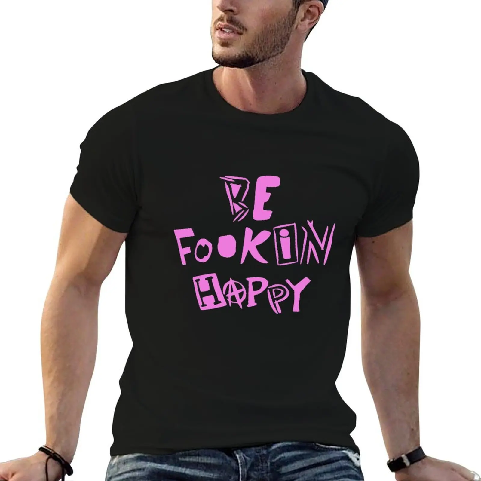 Фото YungBlud-Be Fookin Happy футболка мужская футболка роскошные футболки для мужчин хлопковая футболка №4