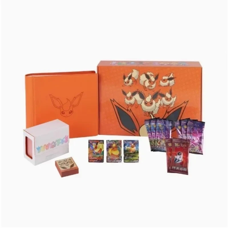 Фото 100% оригинальная игровая карта PTCG, китайская Ибрагимович, расширенная подарочная коробка, Reib Fire Eevee Water Eevee, коллекционная карта на заказ, подарки №3