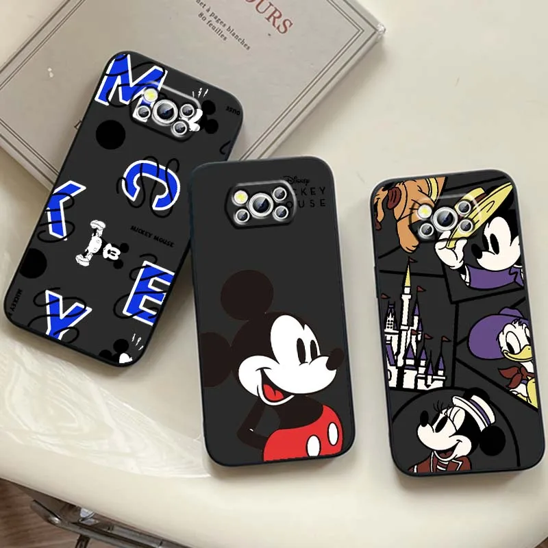 Модный чехол для телефона Disney с Микки Маусом для Xiaomi Mi Poco F3 F4 F5 F6 X3 X4 X5 X6 X7 M3 M4 M5s M5 M6 GT Pro 5G Черный чехол