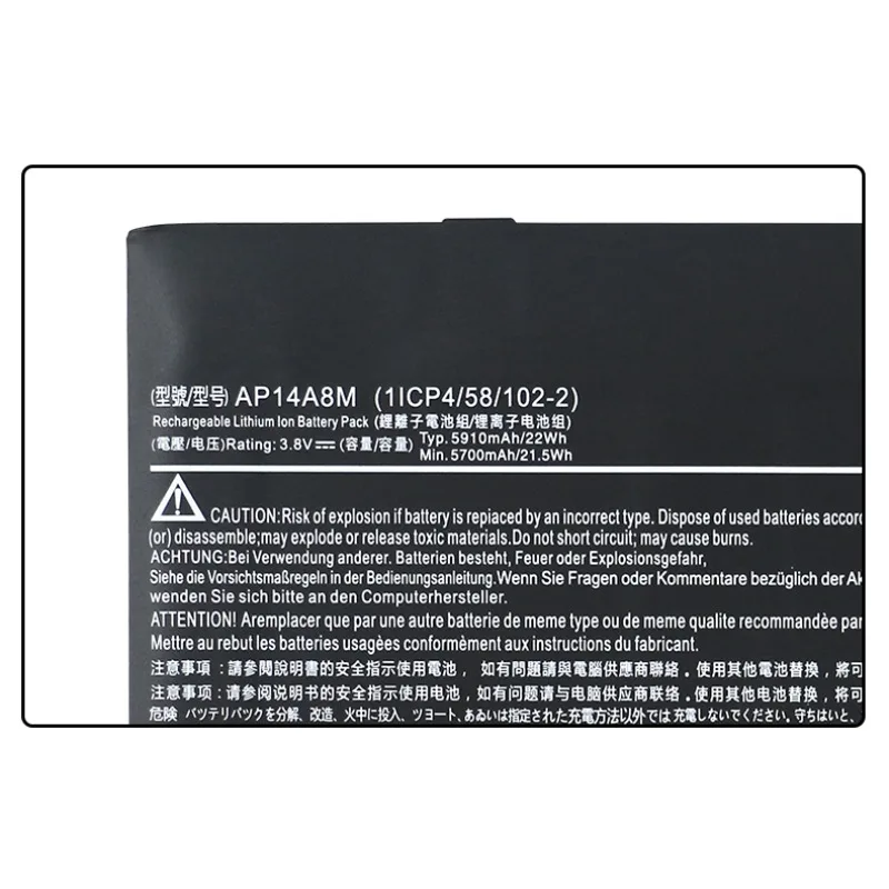 Фото Аккумуляторы для ноутбуков 3,8 В, 5910 мАч для ACER SW5-011 SW5-012 AP14A4M AP14A8M №4