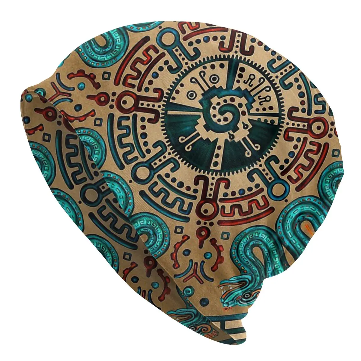 Hunab Ku с двойной головкой змея Mayan Aztec календарь мытая теплая шапочка ветрозащитные повседневные шапочки защита для мужчин женщин мужчин шапк...
