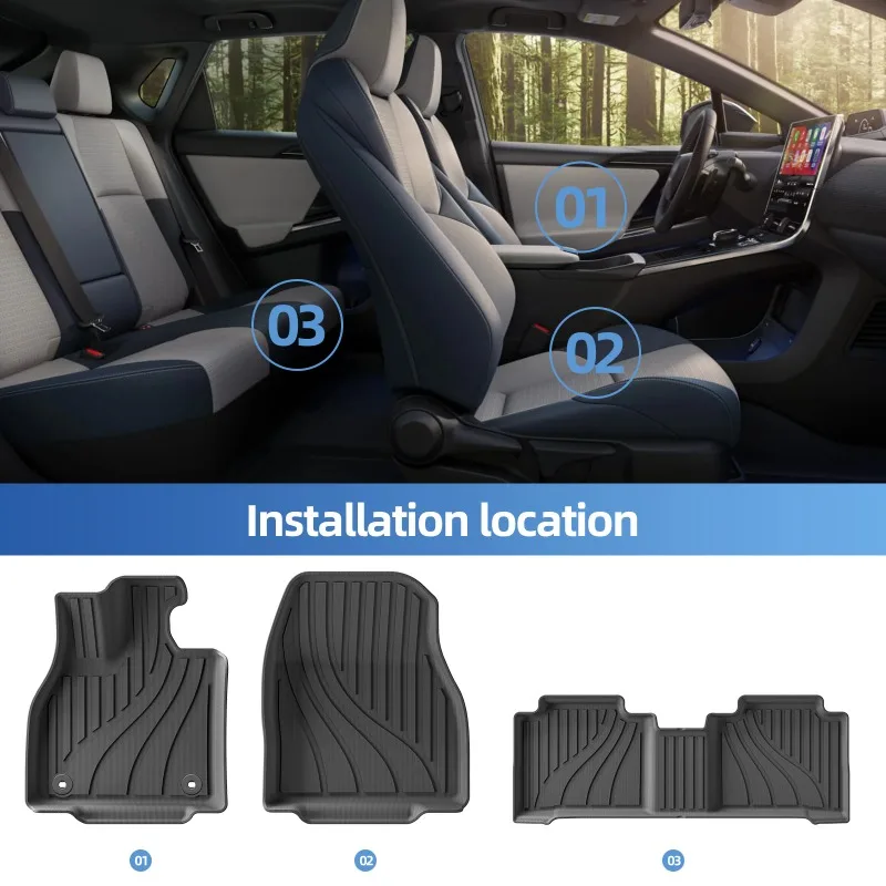 Фото Для Subaru Solterra для Toyota BZ4X 2023 2024 2025 TPE 3D автомобильные коврики грузовой вкладыш багажник/накладка на спинку водонепроницаемый черный №2