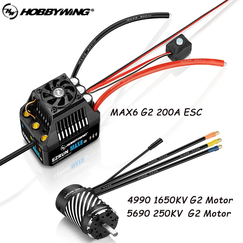 HOBBYWING EZRUN MAX6 G2 ESC Водонепроницаемый бесщеточный 3-8S Lipo 4990SD 1650KV /5690SD-1250KV G2 Комбинированный двигатель для 1/6 1/7 1/8 RC Car